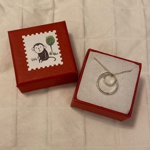 Silver Double Circle Necklace